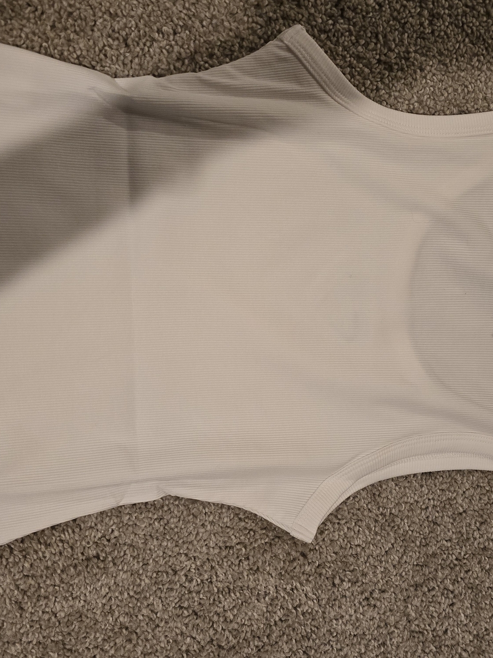 Prada Cream Ribbed Tank with Triangular Logo Plaque - Picture 9 of 9